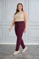 Pantalon sport marime mare Daily - visiniu