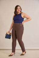 Pantalon modelator marime mare Borisa - cafea
