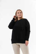 Pulover marime mare din material elastic - 6517 negru