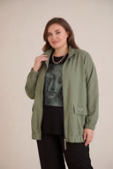 Geacă mărime mare de primăvară tip bomber - olive
