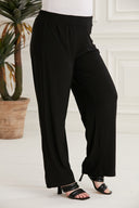 Pantalon marime mare larg de primavara/vara din licra - negru