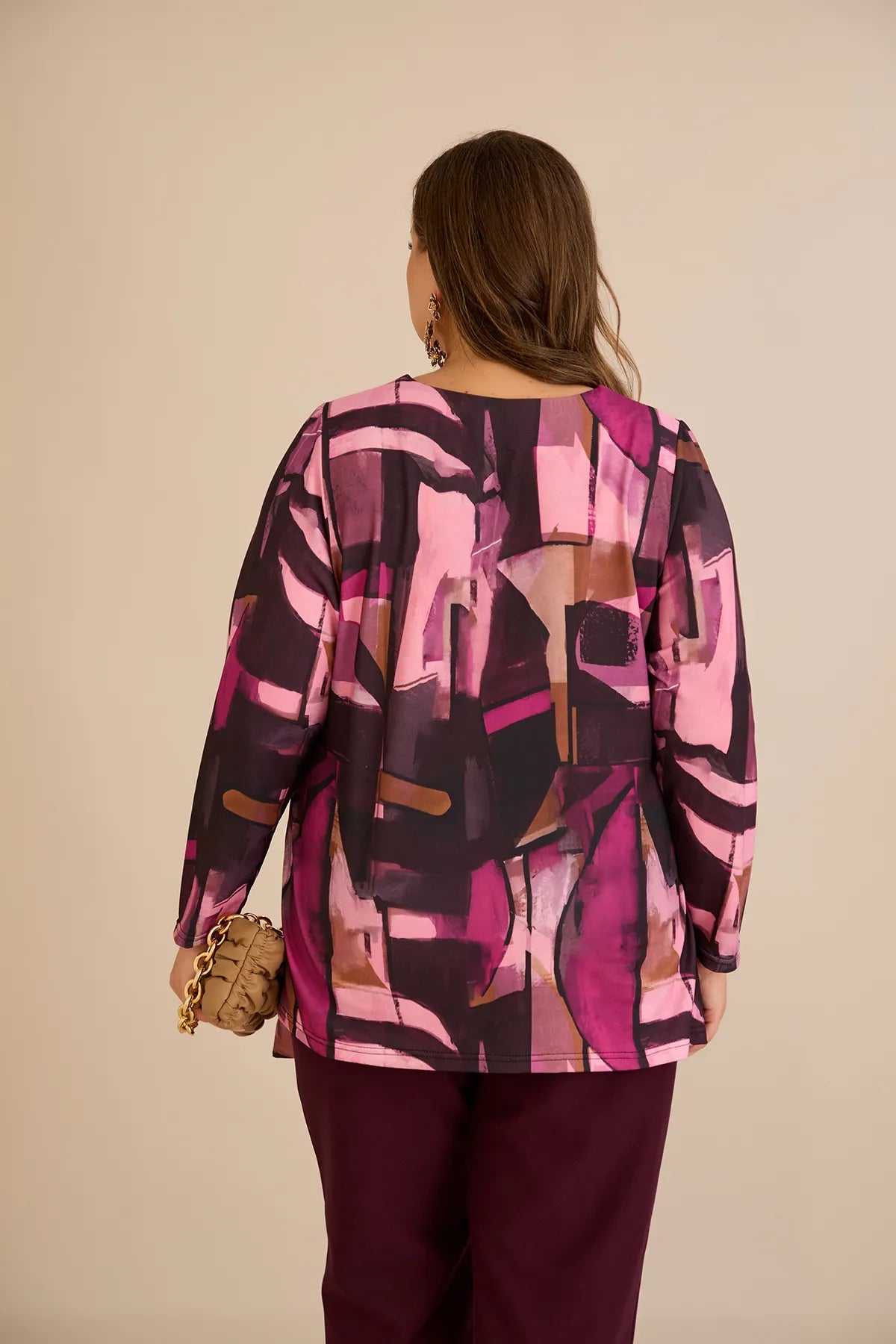 Bluză mărime mare cu cordon – roz