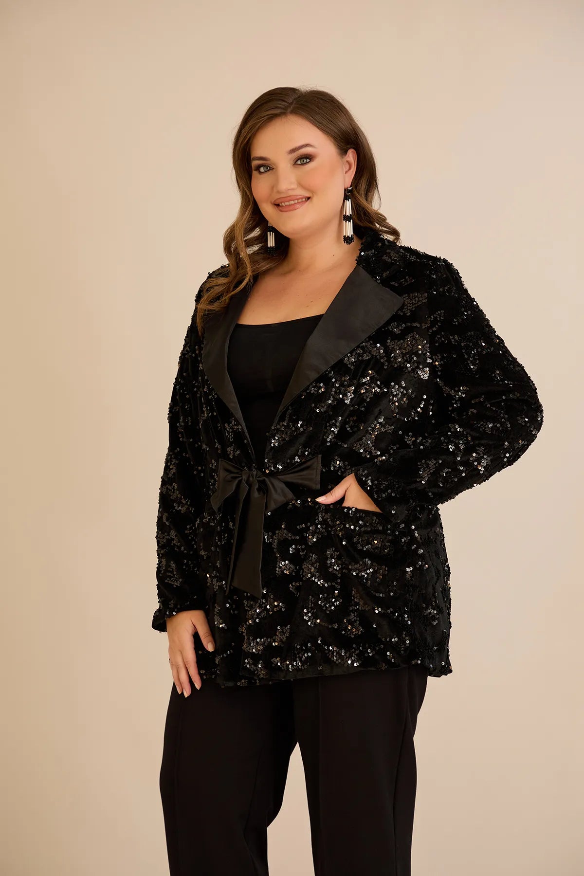 Sacou mărime mare de ocazie cu paiete