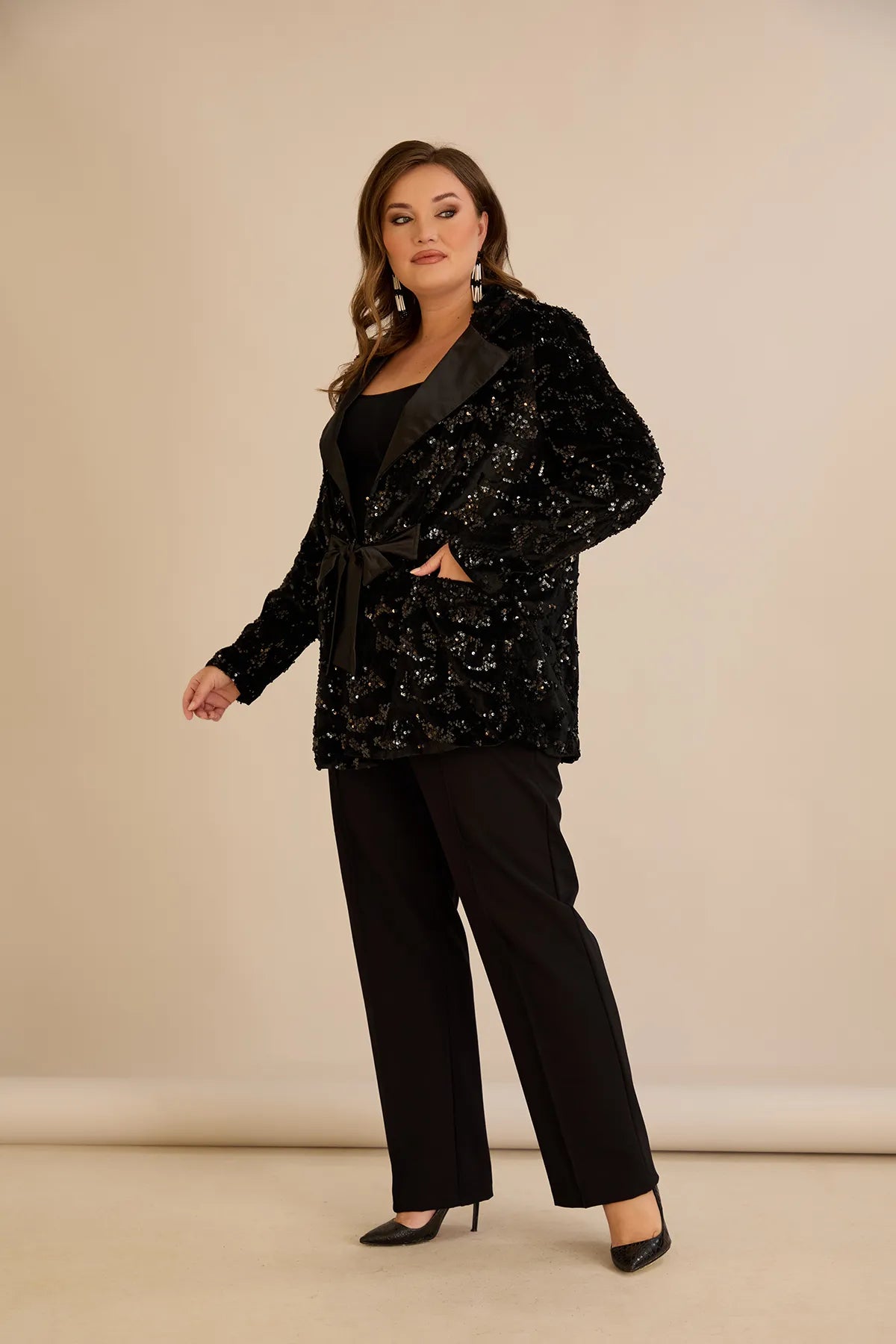 Sacou mărime mare de ocazie cu paiete