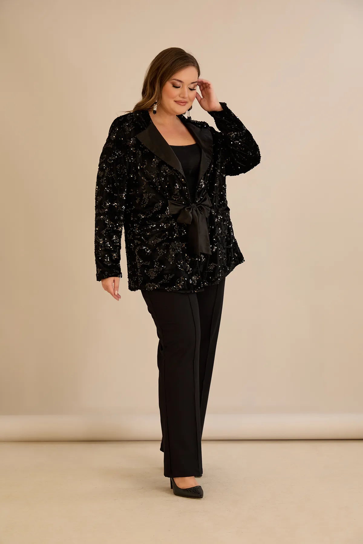 Sacou mărime mare de ocazie cu paiete