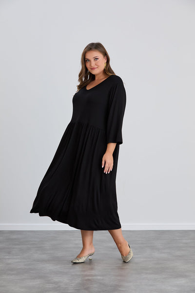 Rochie marime mare din vascoza elastica pana la 200 cm. sold - negru