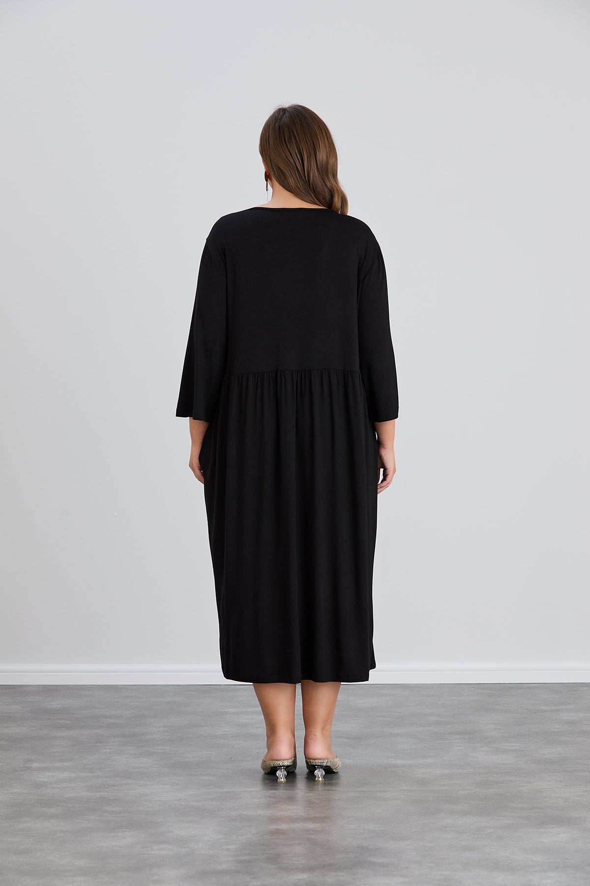 Rochie marime mare din vascoza elastica pana la 200 cm. sold - negru