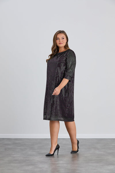 Rochie marime mare spectaculoasa din material usor cu paiete - lila