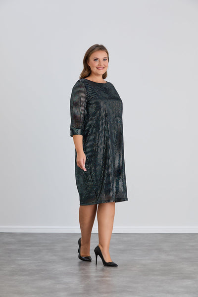 Rochie marime mare spectaculoasa din material usor cu paiete - verde