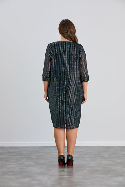 Rochie marime mare spectaculoasa din material usor cu paiete - verde