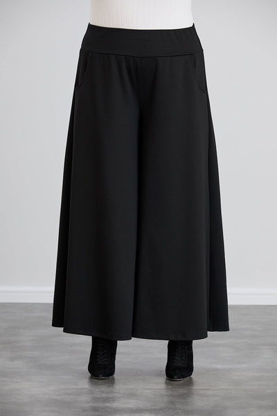Fusta pantalon marime mare cu buzunare Sara - negru