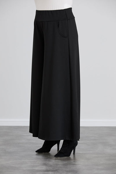 Fusta pantalon marime mare cu buzunare Sara - negru