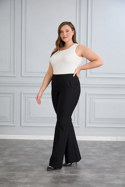 Pantalon marime mare retractabil Borisa rascroit de la genunchi