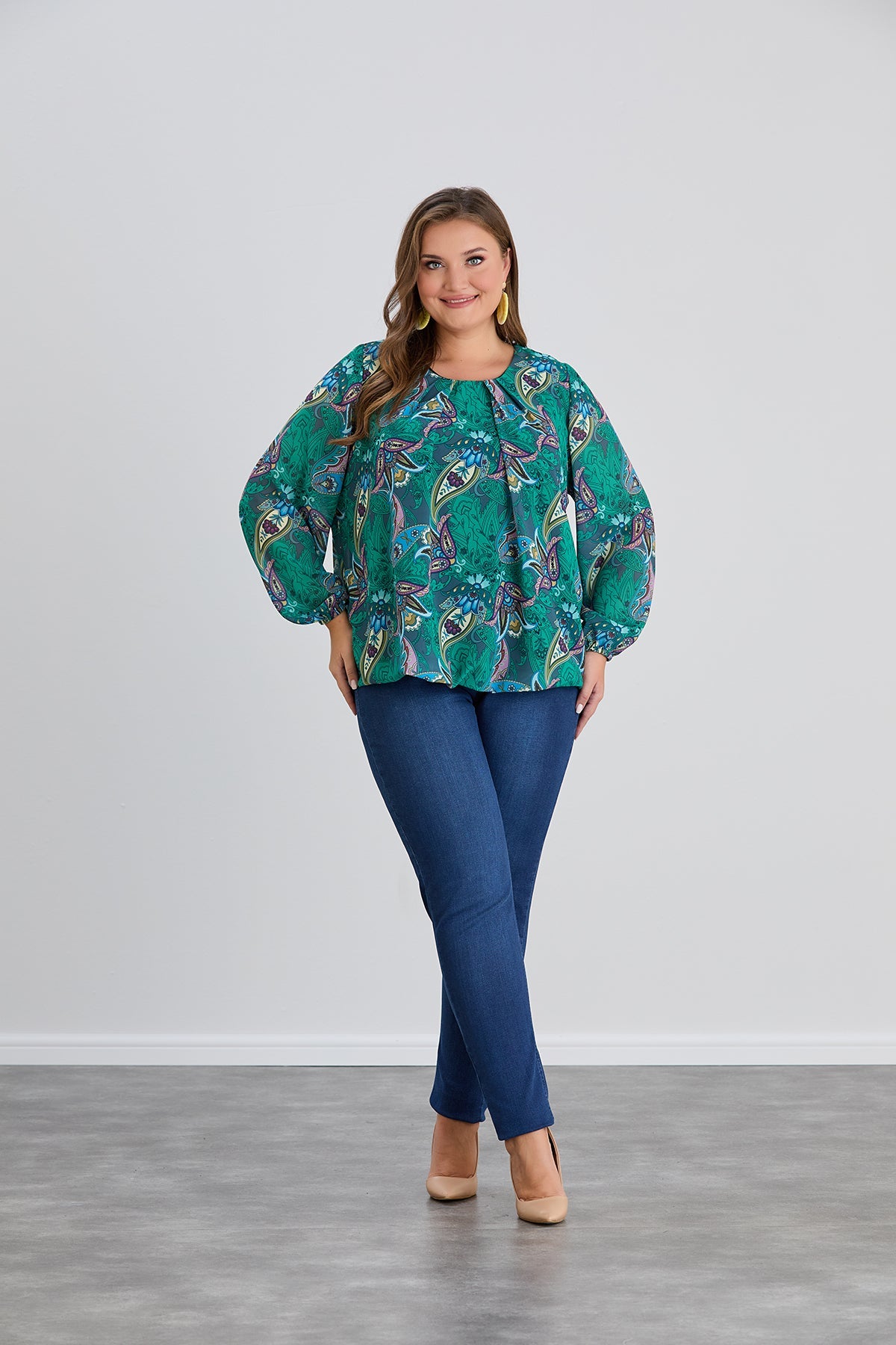 Blugi marime mare elastici tip Jeggings - albastru