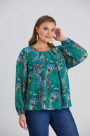 Bluza marime mare cu croiala libera - verde