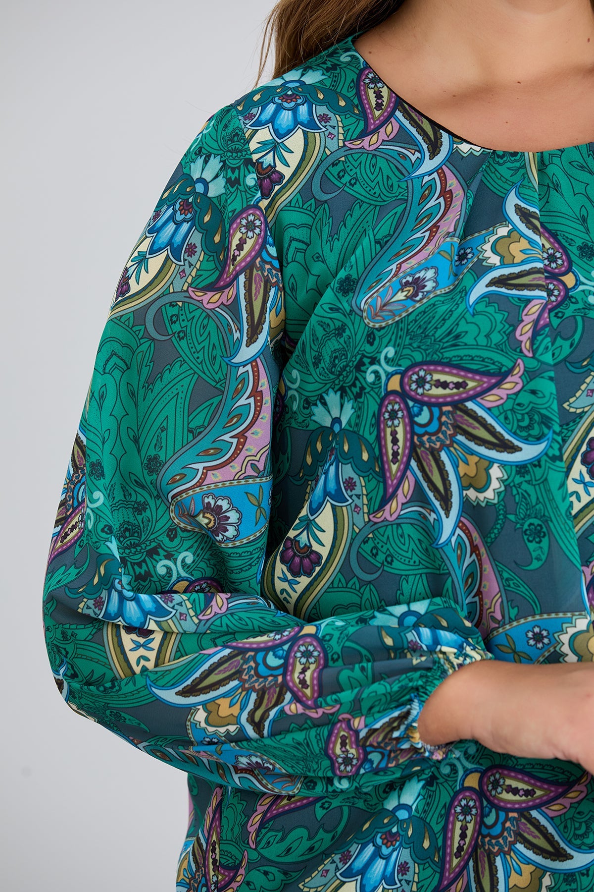Bluza marime mare cu croiala libera - verde