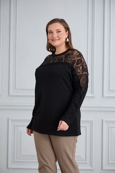 Bluza eleganta marime mare cu dantela