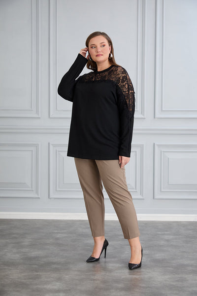 Bluza eleganta marime mare cu dantela