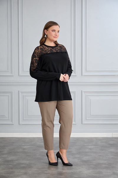 Bluza eleganta marime mare cu dantela