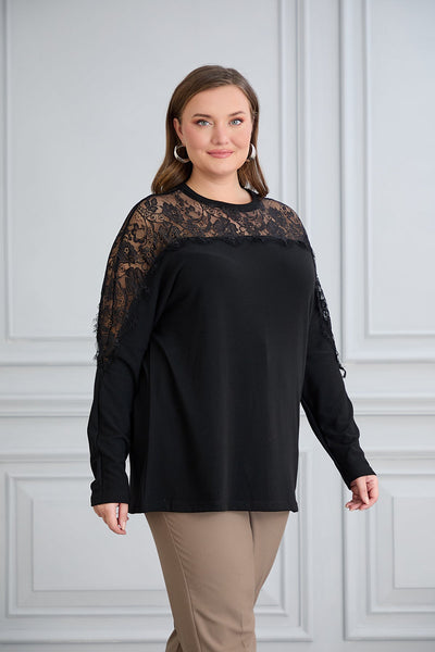 Bluza eleganta marime mare cu dantela