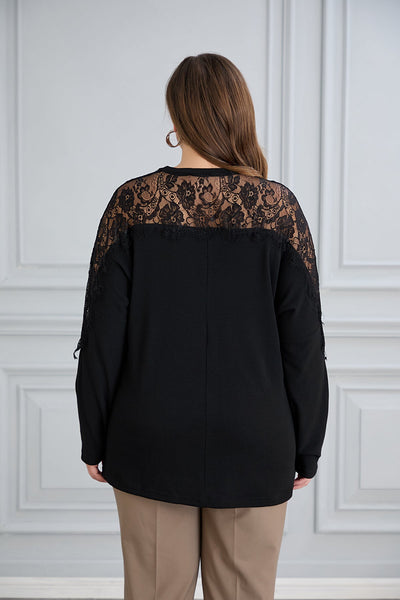Bluza eleganta marime mare cu dantela