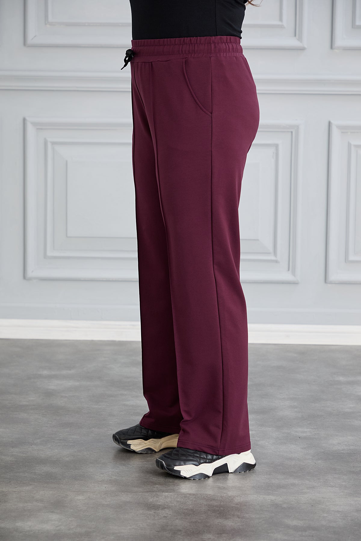 Pantalon sport marime mare larg Daily - lila