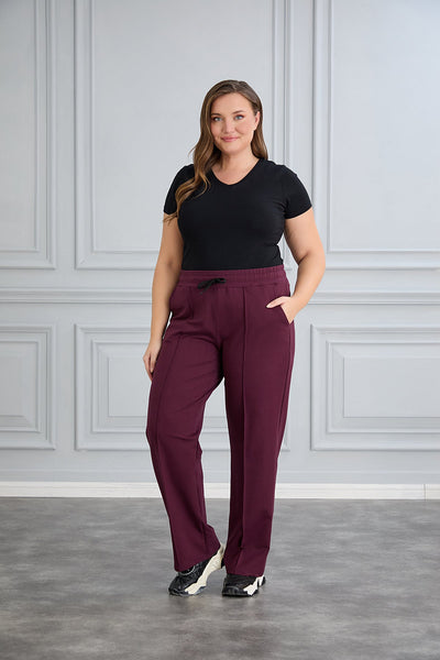 Pantalon sport marime mare larg Daily - lila