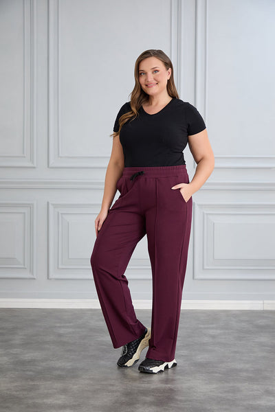 Pantalon sport marime mare larg Daily - lila