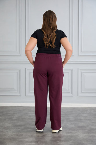 Pantalon sport marime mare larg Daily - lila