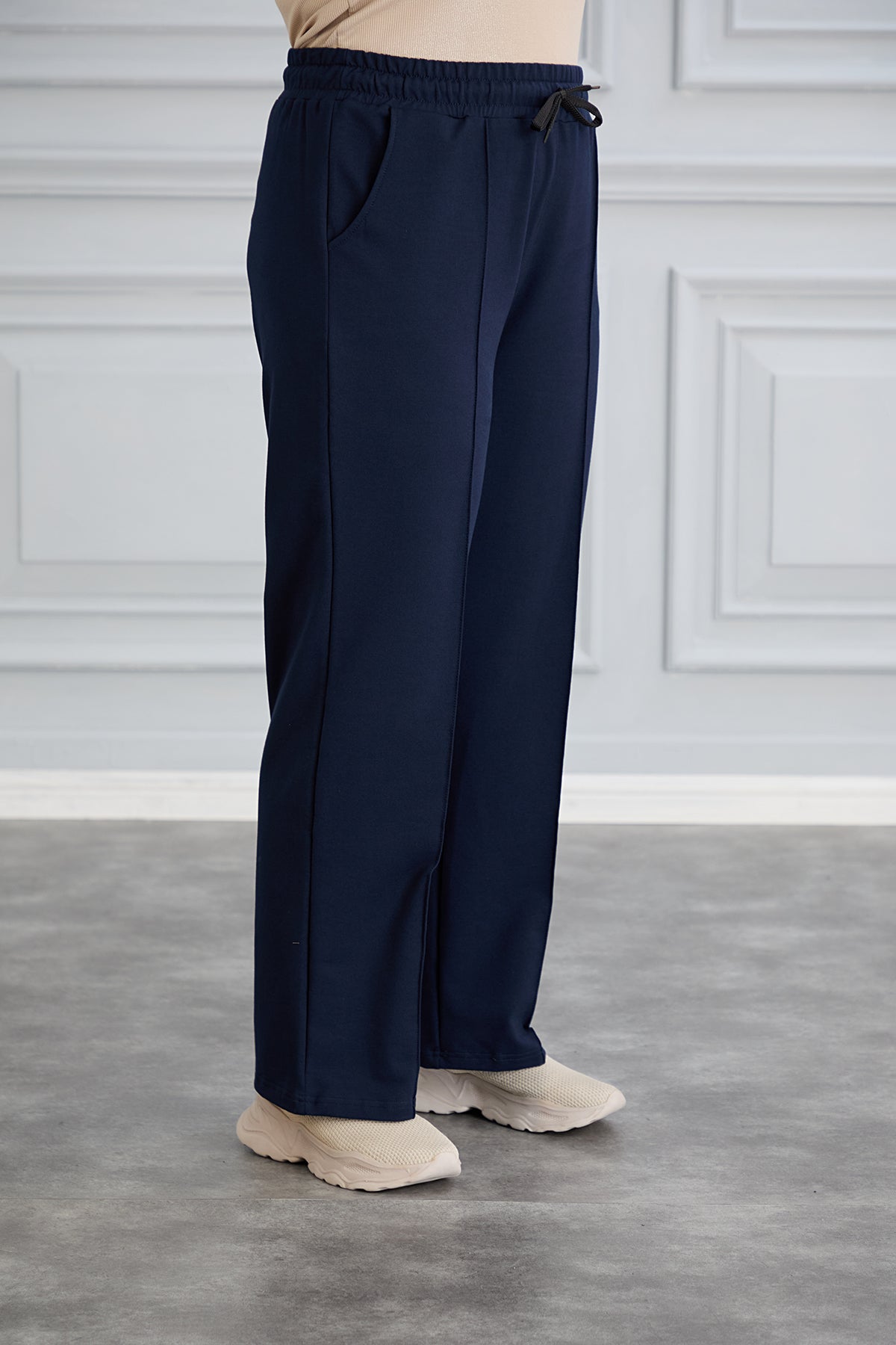 Pantalon sport marime mare larg Daily - albastru inchis