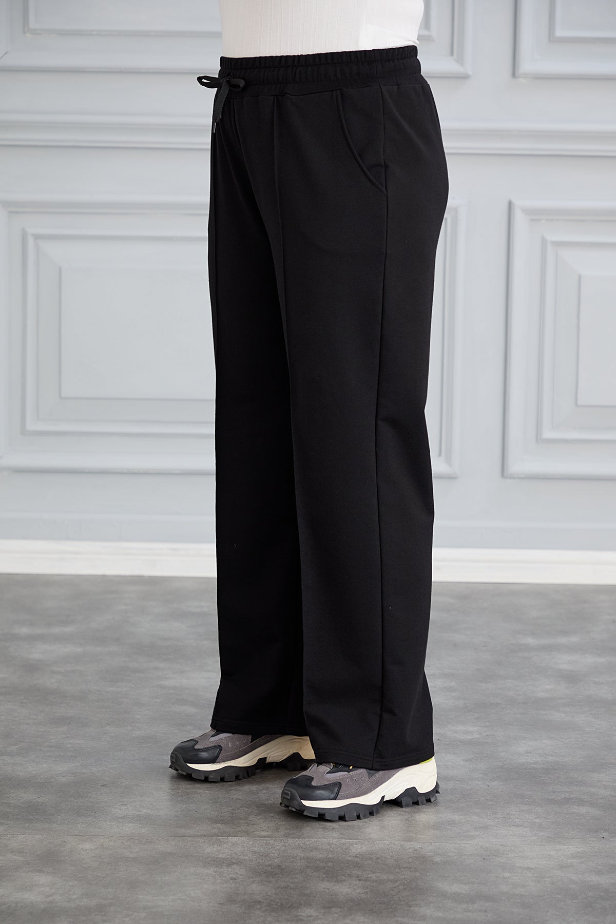Pantalon sport marime mare larg Daily - negru