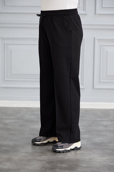 Pantalon sport marime mare larg Daily - negru