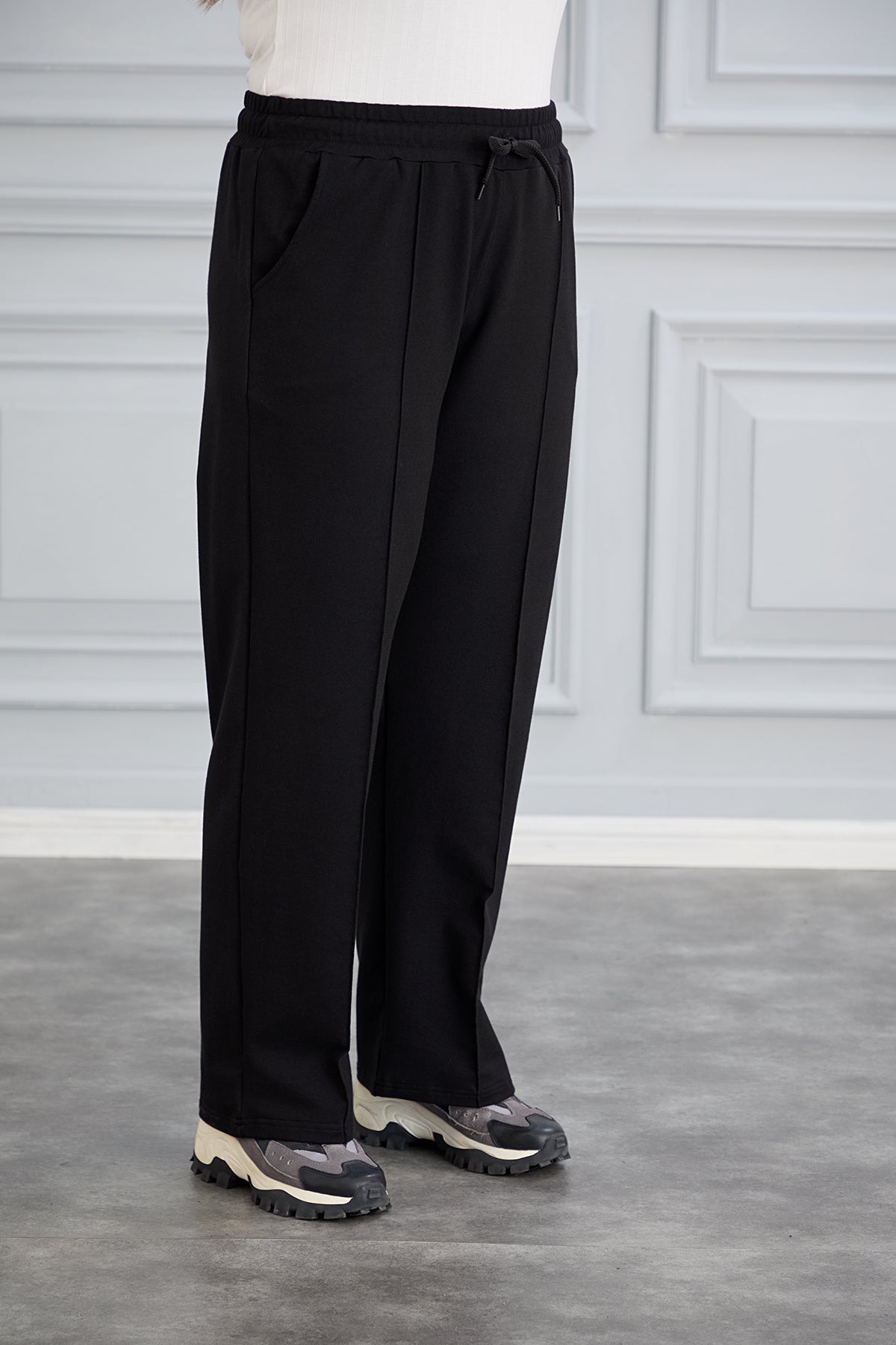 Pantalon sport marime mare larg Daily - negru
