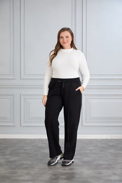 Pantalon sport marime mare larg Daily - negru