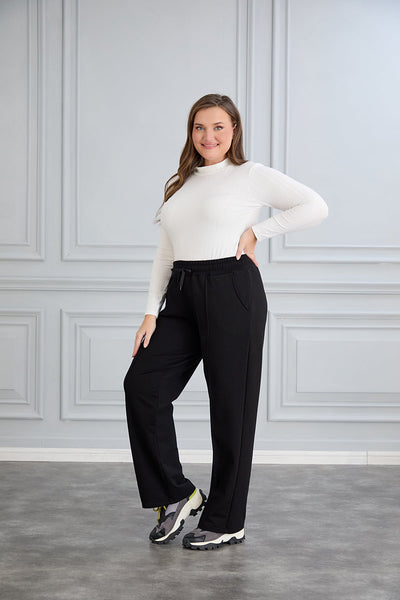Pantalon sport marime mare larg Daily - negru