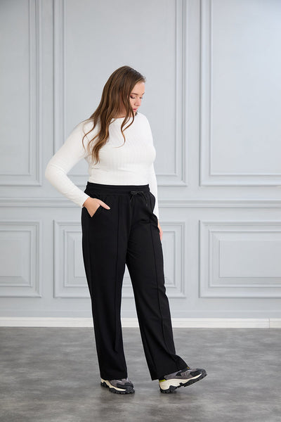 Pantalon sport marime mare larg Daily - negru