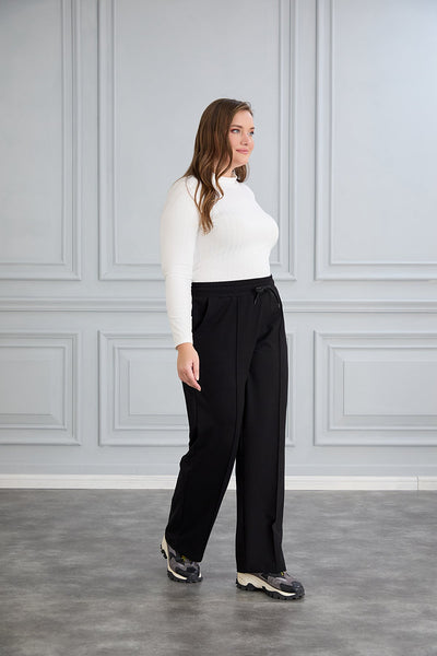Pantalon sport marime mare larg Daily - negru