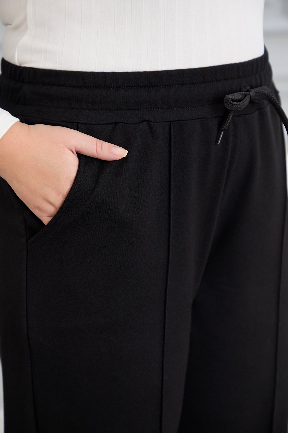 Pantalon sport marime mare larg Daily - negru