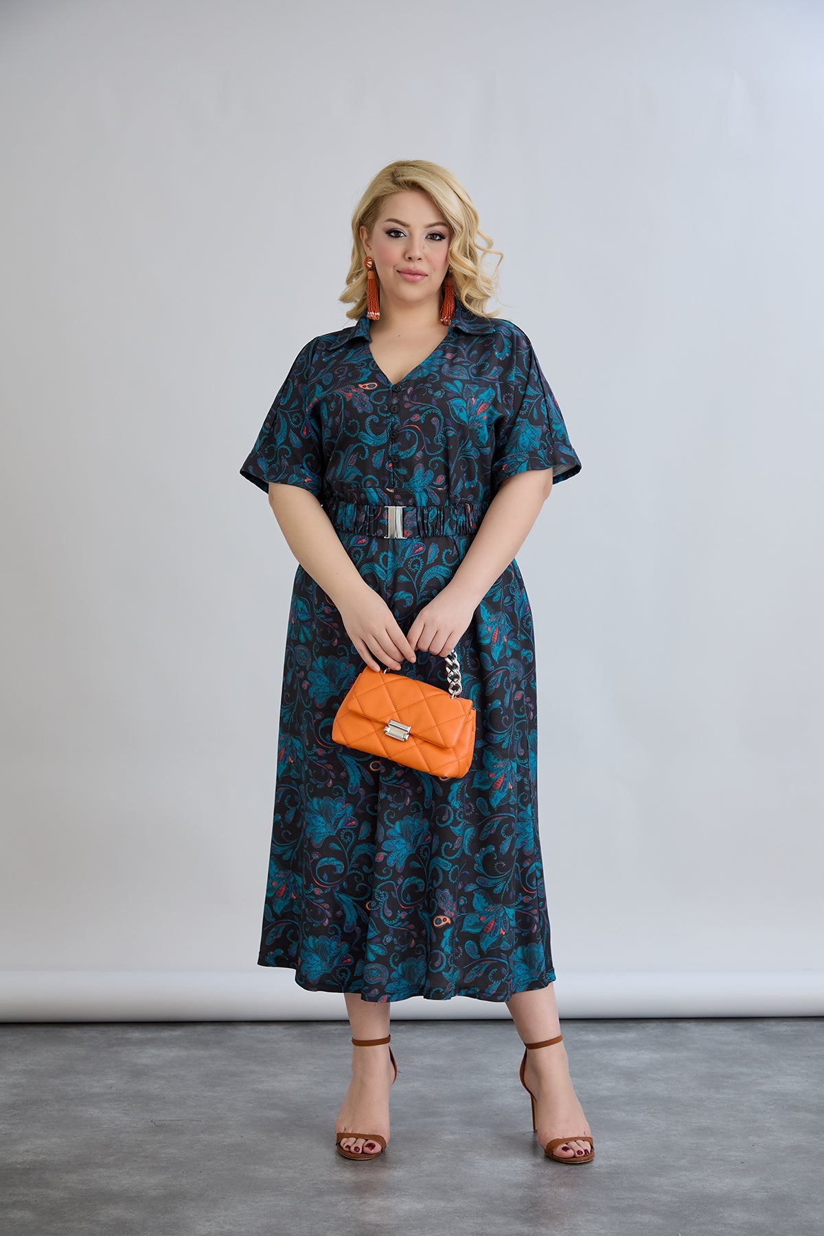 Rochie marime mare florala din viscoza