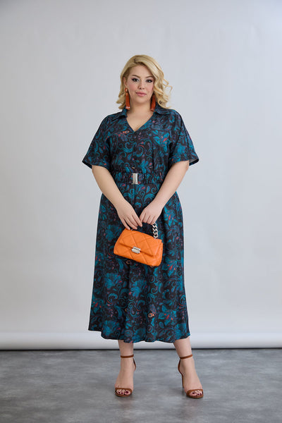 Rochie marime mare florala din viscoza