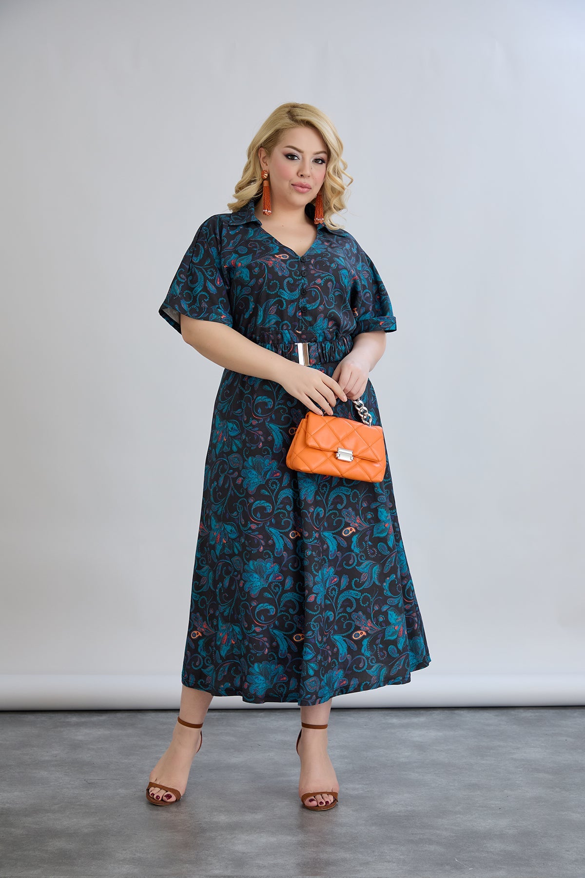 Rochie marime mare florala din viscoza