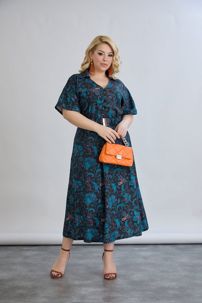 Rochie marime mare florala din viscoza