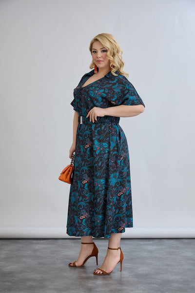 Rochie marime mare florala din viscoza