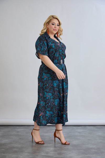 Rochie marime mare florala din viscoza