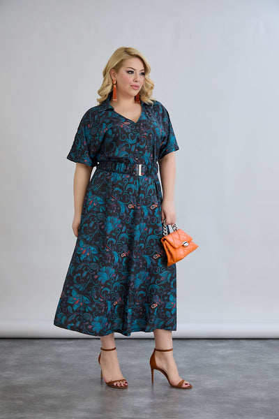 Rochie marime mare florala din viscoza