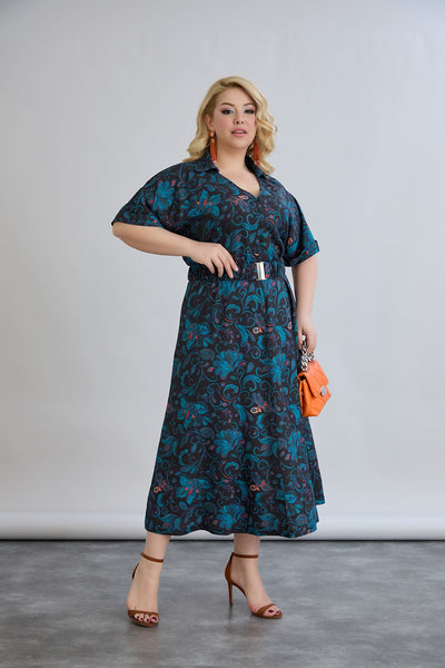Rochie marime mare florala din viscoza
