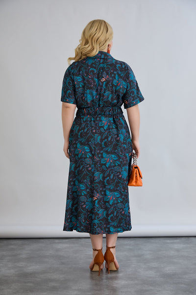 Rochie marime mare florala din viscoza
