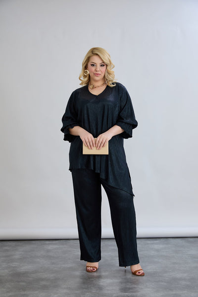 Set formal marime mare din 2 piese cu efect de lux