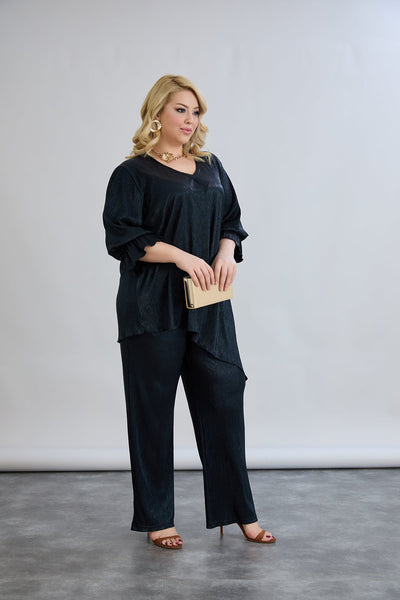 Set formal marime mare din 2 piese cu efect de lux