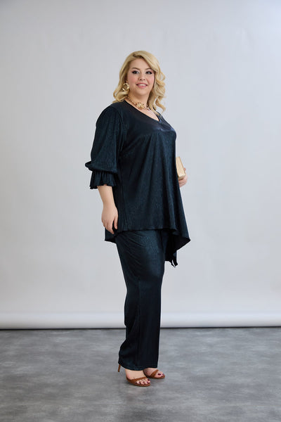 Set formal marime mare din 2 piese cu efect de lux